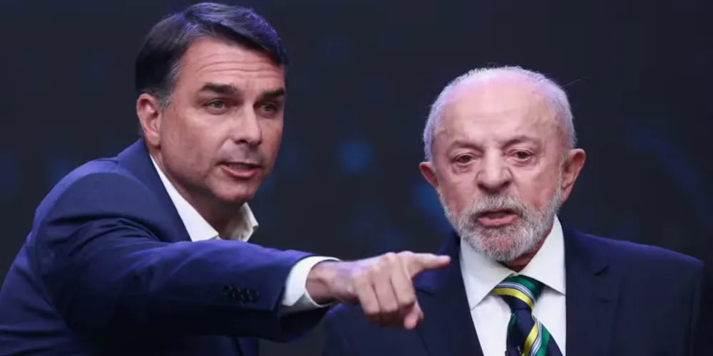 Flávio Bolsonaro e Lula participaram de debate nesse domingo (18)