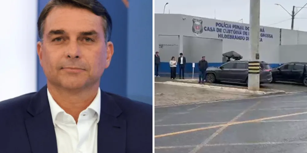 Flávio pousou no Aeroporto Sant'Ana, em Ponta Grossa, por volta das 12h30