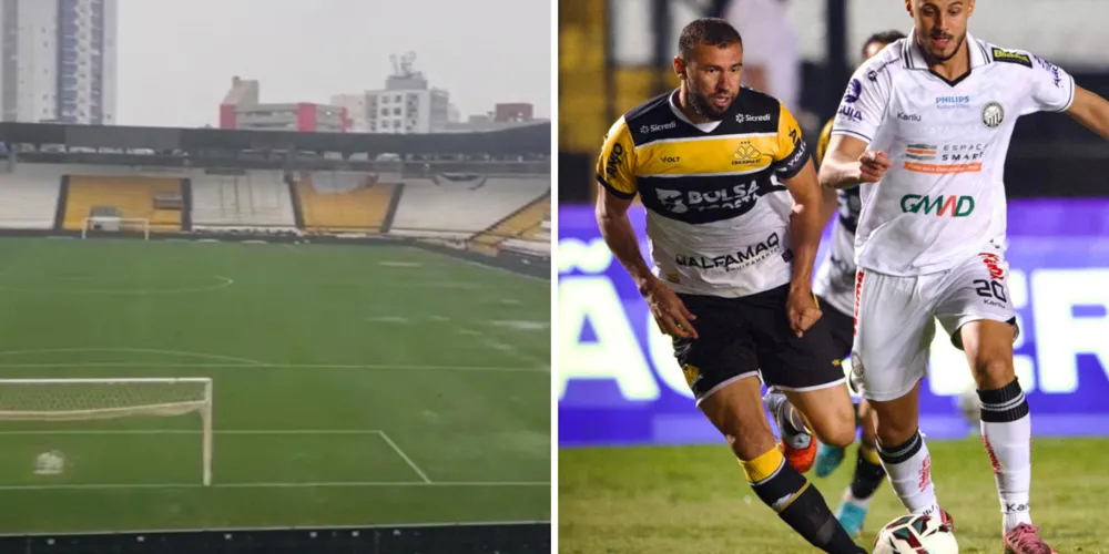 Estádio Heriberto Hülse está com o gramado comprometido por conta das fortes chuvas em Criciúma