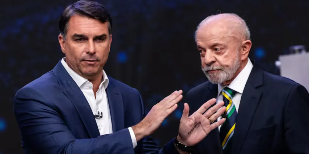 Flávio Bolsonaro e Luiz Inácio Lula da Silva, candidatos à Presidência da República