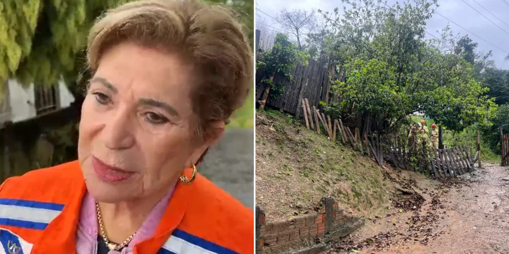 A prefeita de Ponta Grossa, Elizabeth Schmidt (PL), esteve no local da tragédia