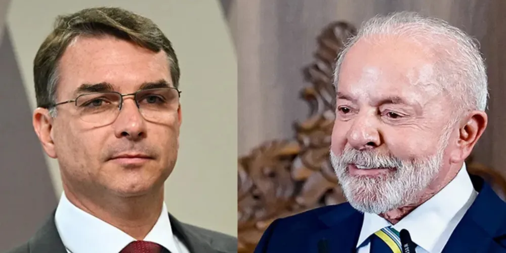 Flávio Bolsonaro e Luiz Inácio Lula da Silva