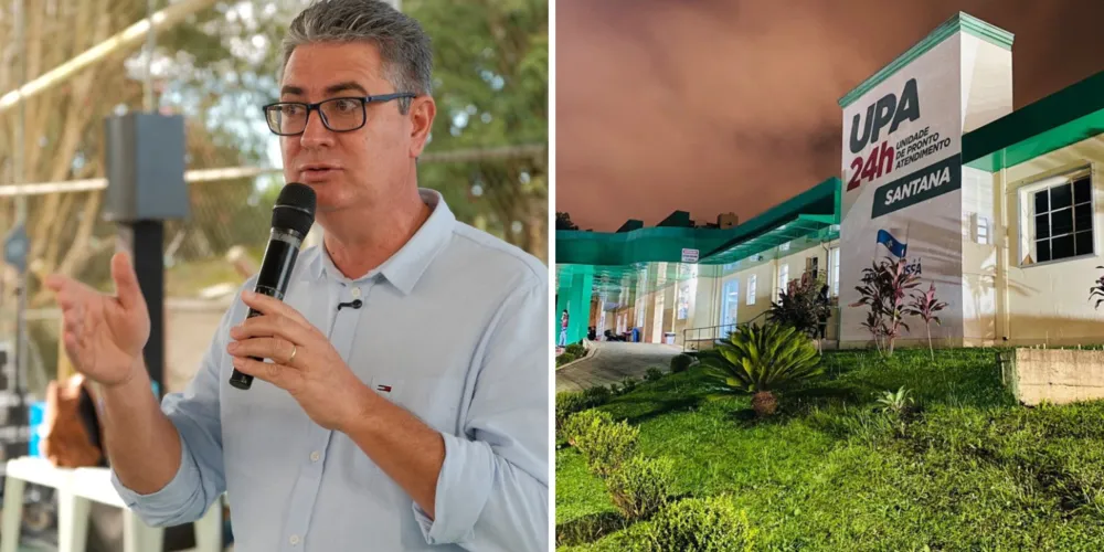 Vereador e candidato a deputado estadual Julio Kuller (PL) e imagem da Unidade de Pronto Atendimento (UPA) Santana