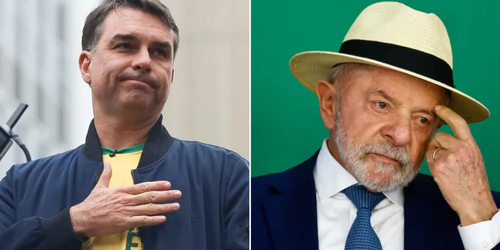 Flávio Bolsonaro e Luiz Inácio Lula da Silva