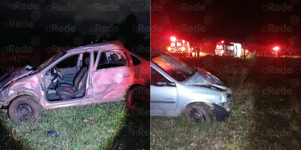 Duas pessoas foram levadas ao Hospital Universitário Regional dos Campos Gerais.