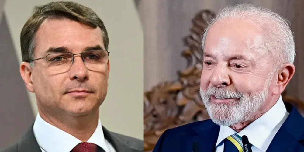 Flávio Bolsonaro e Luiz Inácio Lula da Silva