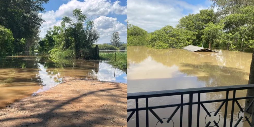 O nível do Rio Tibagi subiu 4 metros acima do normal no Distrito de Uvaia