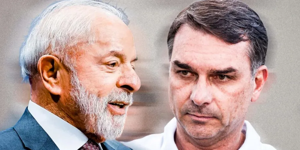Presidente Lula da Silva (PT) e o Senador Flávio Bolsonaro (PL)
