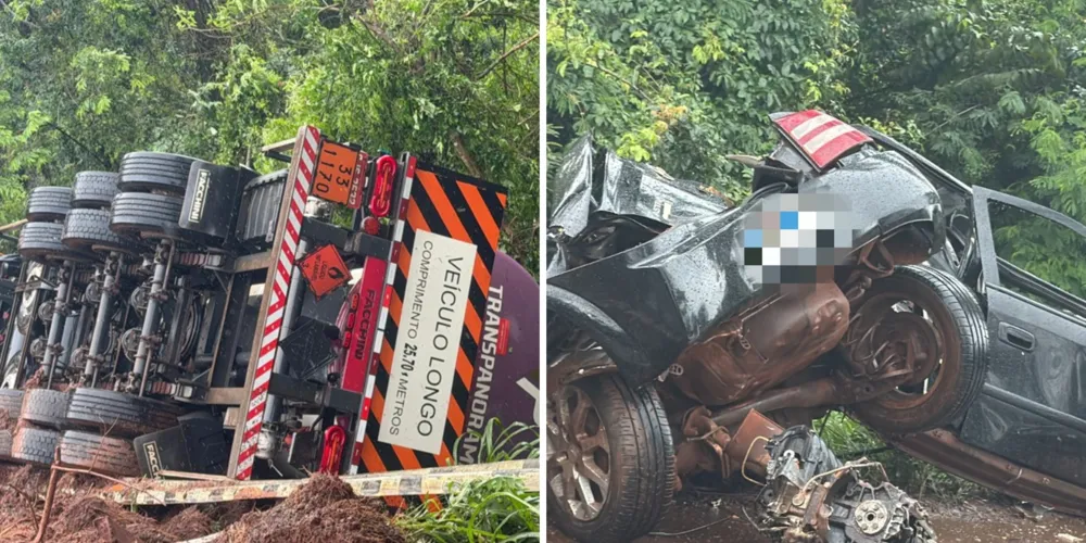 O motorista do carro morreu no local. O condutor do caminhão ficou ferido e foi socorrido.