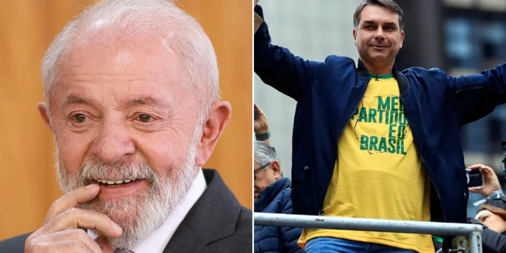 Condidato a reeleição Luiz Inácio Lula da Silva (PT) e o candidato a presidência da república, Flávio Bolsonaro (PL)