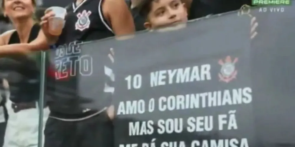 Criança ganhou camisa de Neymar em clássico entre Corinthians x Santos