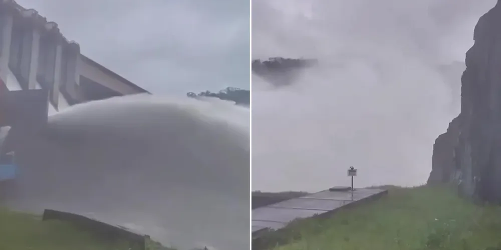 No atual momento, a usina está com todas as comportas abertas