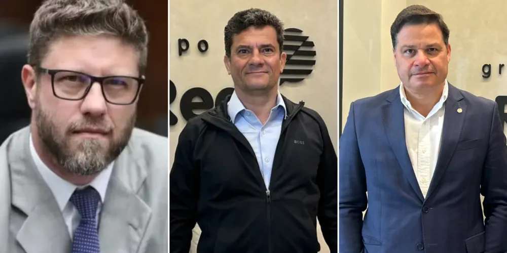 Requião Filho (PDT), Sergio Moro (PL) e Sandro Alex (PSD)
