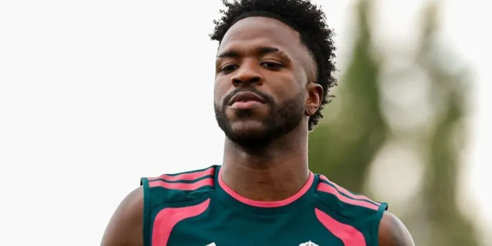 Vini Jr. em treino do Real Madrid