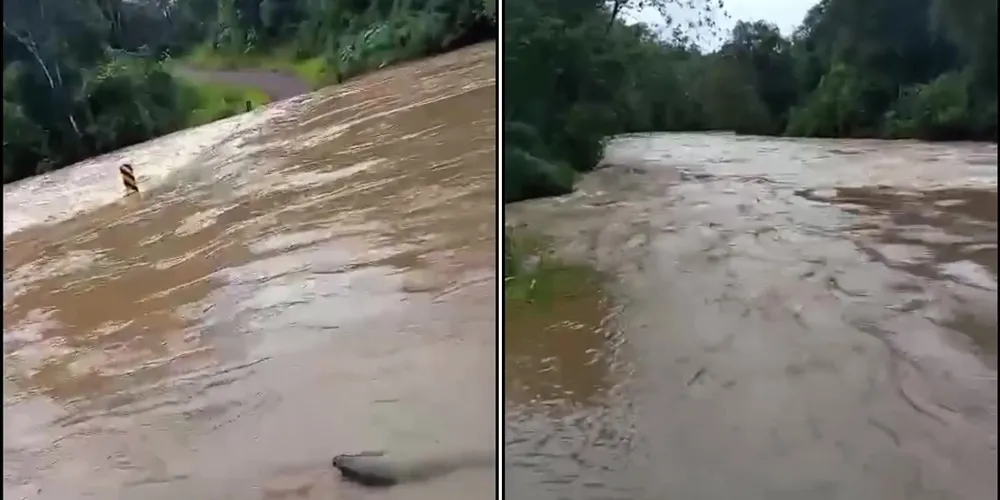 É recomendado evitar áreas alagadas e não atravessar pontes ou estradas cobertas pela água