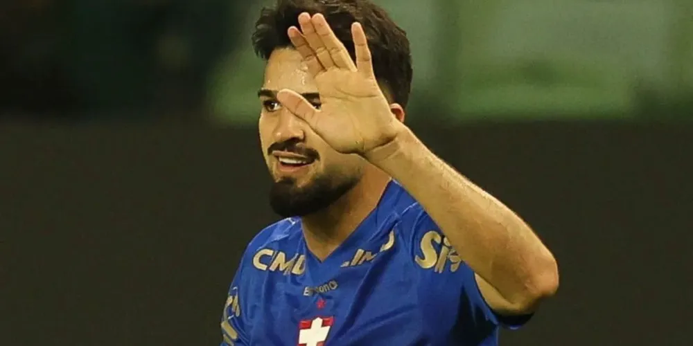Flaco López comemora o gol em Palmeiras x Bahia, no Nubank Parque