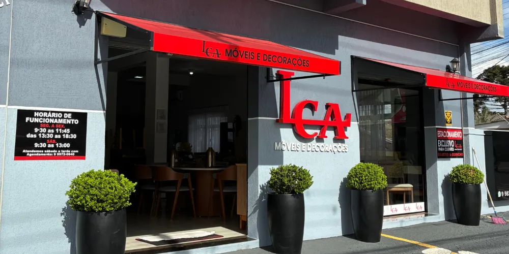 A LCA Móveis e Decorações está localizada na Rua Dom Pedro I, 421, no bairro Oficinas, em Ponta Grossa