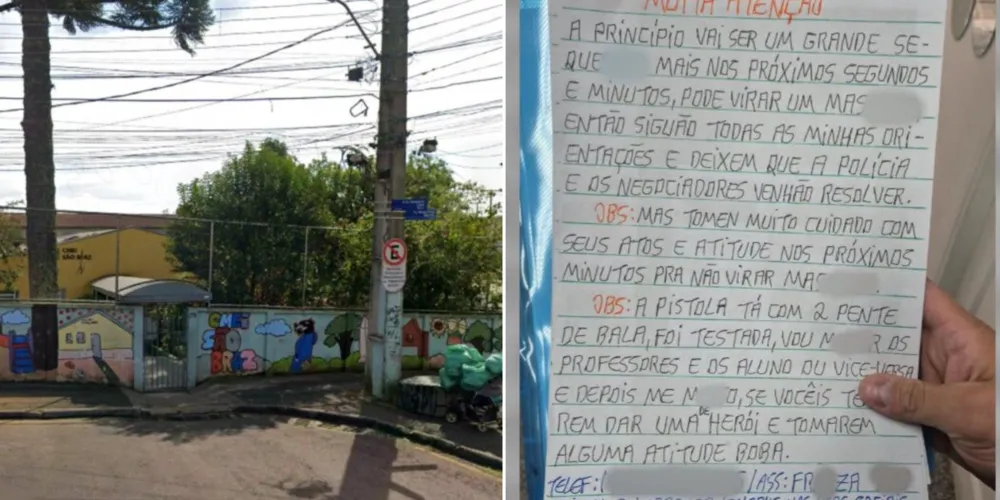 Carta que o invasor teria deixado aos policiais