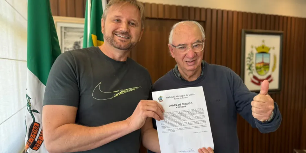 Ordem de serviço foi assinada nesta sexta-feira (16) pelo prefeito
