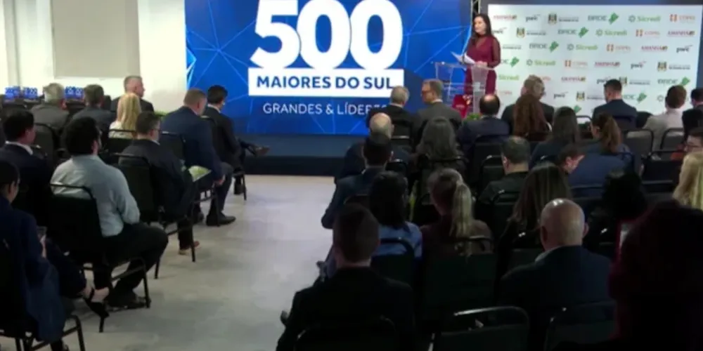 Lideranças empresariais, autoridades e representantes do cooperativismo paranaense reuniram-se na sede da Fiep, em Curitiba, para a entrega do prêmio 500 Maiores do Sul