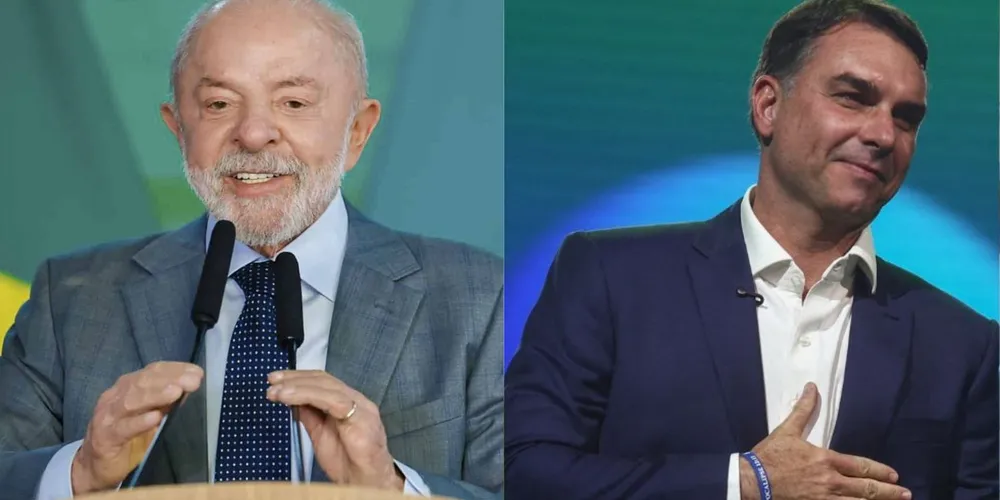 Lula e Flávio Bolsonaro