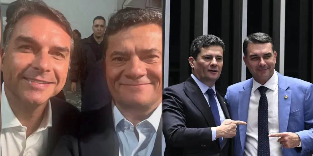 Flávio Bolsonaro e Sergio Moro