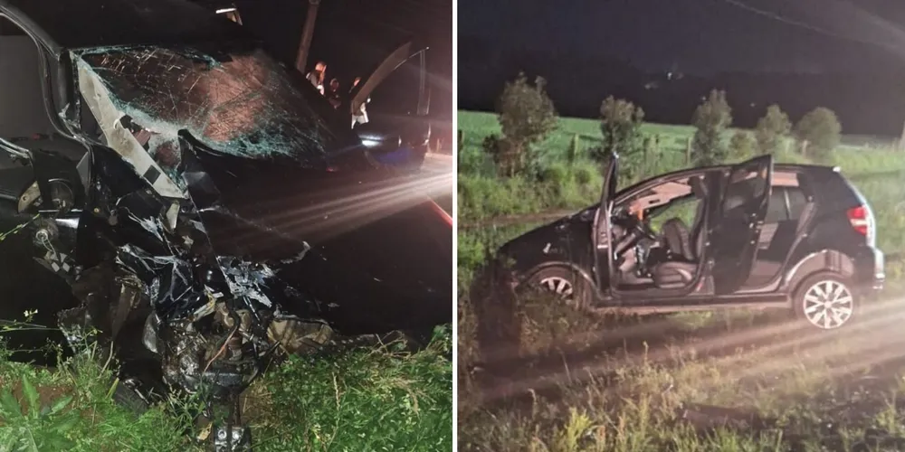 O motor do carro foi arrancado do veículo
