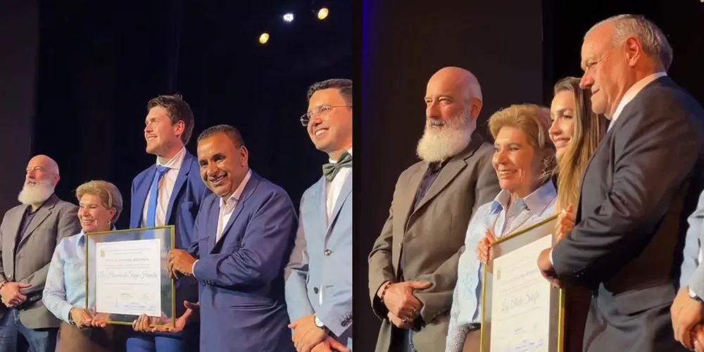 A prefeita também agradeceu aos homenageados