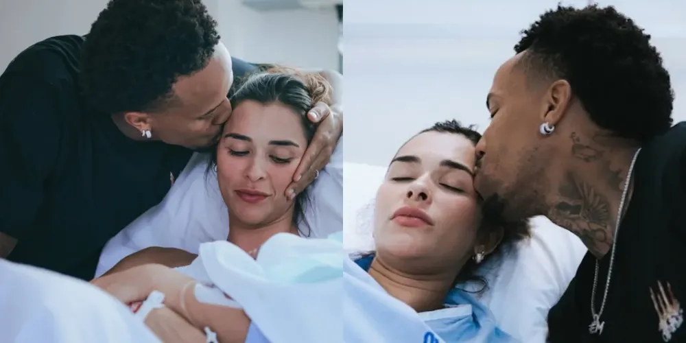 Tainá Castro e Éder Militão seguiram, dizendo que agora a família está “completa”