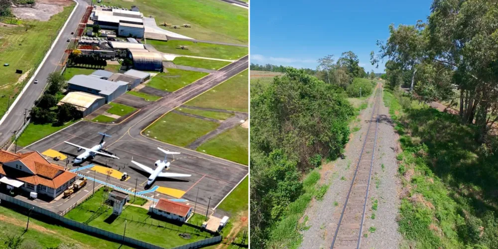 O Aeroporto Sant'Ana de Ponta Grossa, que passará por processo de concessão, bem como as ferrovias, através da nova concessão da Malha Sul