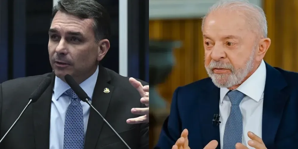 Flávio Bolsonaro (PL-RJ) e Luiz Inácio Lula da Silva (PT)