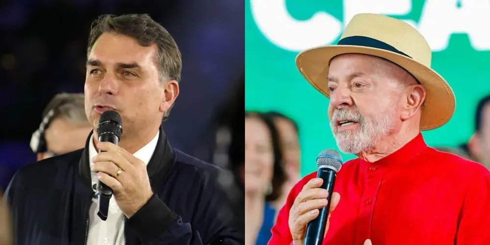 Flávio Bolsonaro e Luiz Inácio Lula da Silva