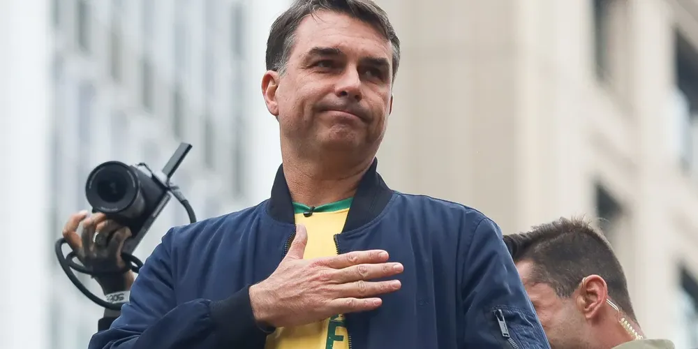O candidato à presidência da República Flávio Bolsonaro (PL)