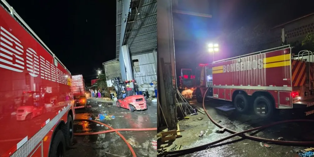 Bombeiros e funcionários usaram maquinário pesado para retirar o material prensado