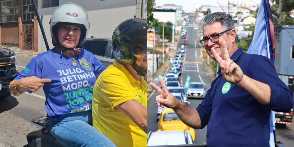 A prefeita Elizabeth Schmidt (PL) e o candidato a deputado estadual Julio Küller (PL)
