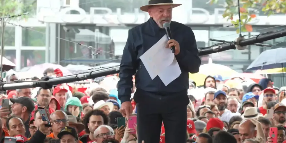 O presidente Luiz Inácio Lula da Silva (PT) em evento em Florianópolis