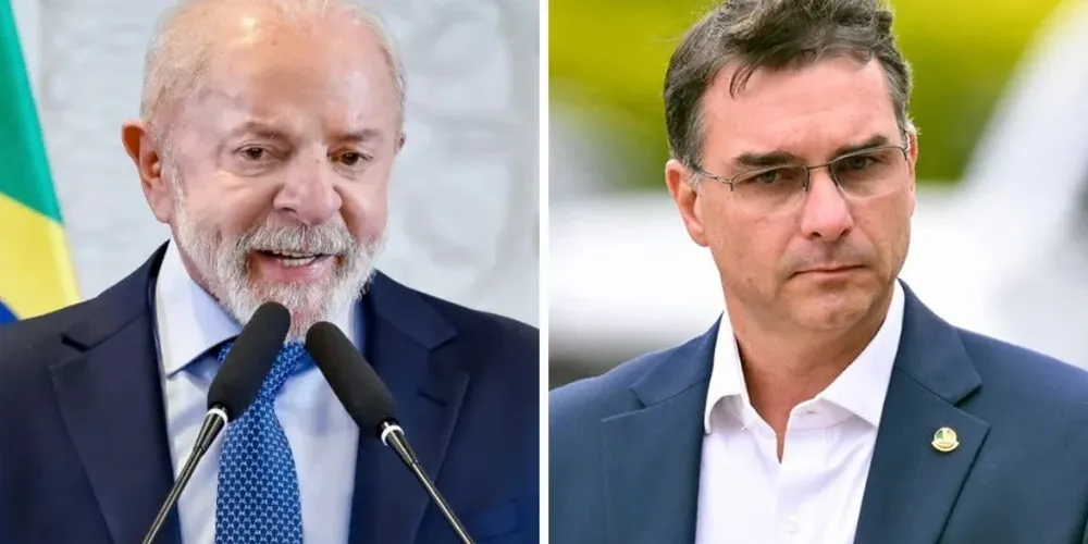 Luiz Inácio Lula da Silva e Flávio Bolsonaro