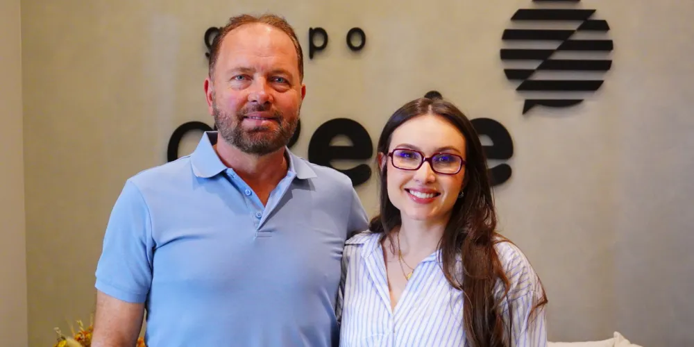 O engenheiro e fundador da MDK Construtora, Valdenir Mandryk, e sua filha, a arquiteta Ellen Mandryk