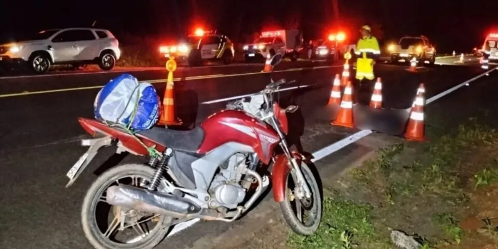 Motociclista de 70 anos morreu após ser atropelado na PR-323, em Terra Boa, no Noroeste do Paraná