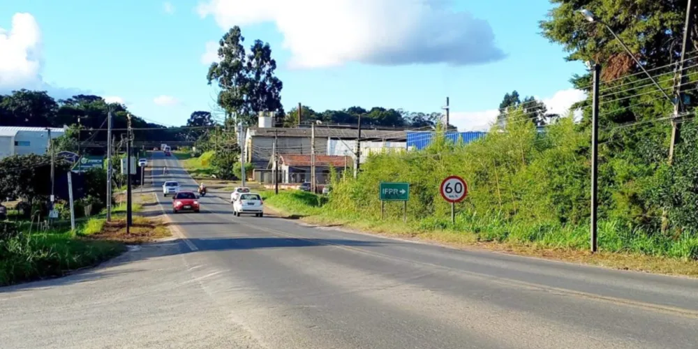 Trecho urbano da BR-153, em Irati