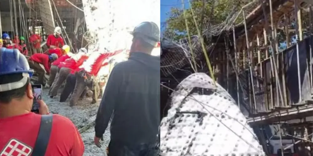 Acidente ocorreu em um canteiro de obras localizado na Avenida Tom Traugott Wildi, durante a execução de um serviço de concretagem