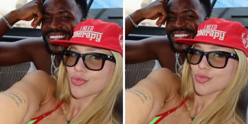 Virginía posa em selfie com Vini Jr.
