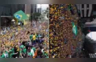 Flávio Bolsonaro reúne apoiadores em manifestação na Avenida Paulista