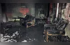 Incêndio destrói sala e deixa duas pessoas presas em residência em PG