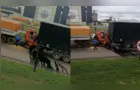 Acidente entre dois caminhões é registrado na BR-376, em Ponta Grossa