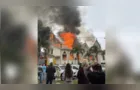 Incêndio de grandes proporções atinge Igreja Matriz São José, em Santa Catarina