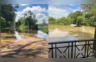 Rio Tibagi transborda e Distrito de Uvaia está alagado após fortes chuvas