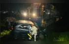 Carro é atingido por trem e motorista fica preso nas ferragens em PG
