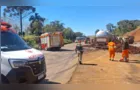 Colisão frontal entre caminhões deixa três pessoas feridas em Pitanga