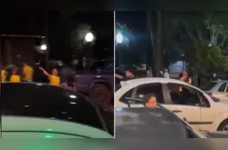 Carro com bandeira do PT é atingido por pedras e tem vidro quebrado em Ponta Grossa